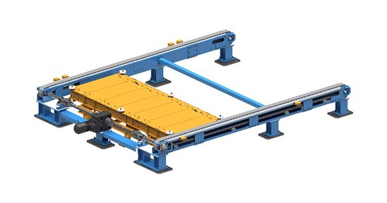 This cross conveyor allows the flexible arrangement of the line.