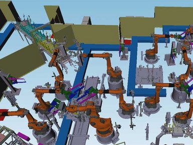 The Virtual commissioning (VC) is used for pre-testing of control software and robot programs in plant construction.