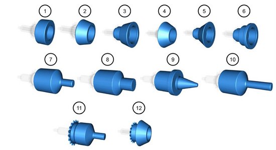 Twelve different variants of the hemming rollers.